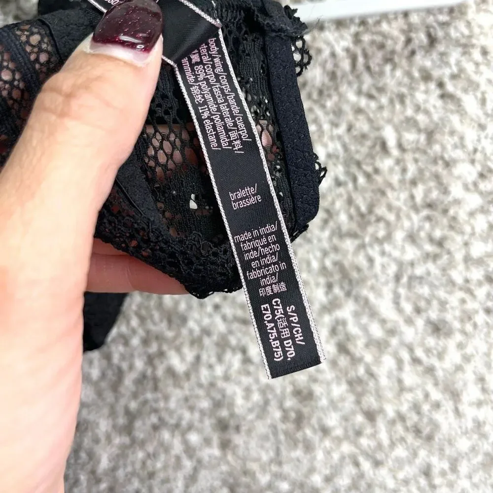 Victoria’s Secret Bralette Women’s Small Black Lace‎ High-Neck
